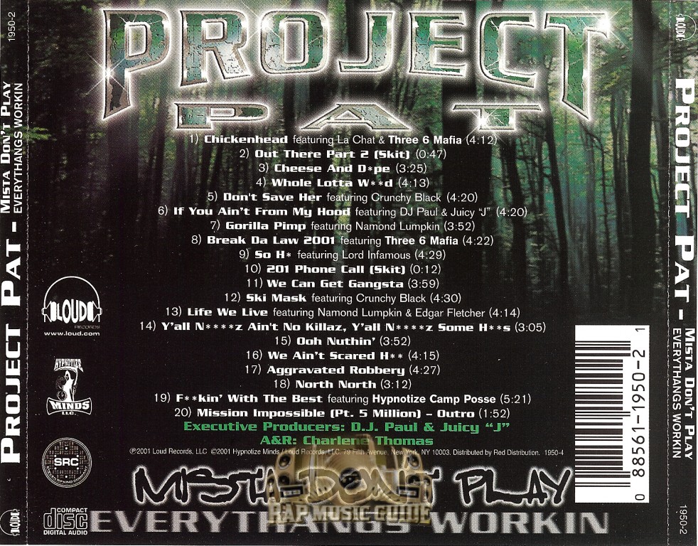 Project Pat Mista Don't Play Everythangs Workin CD Rap Music Guide